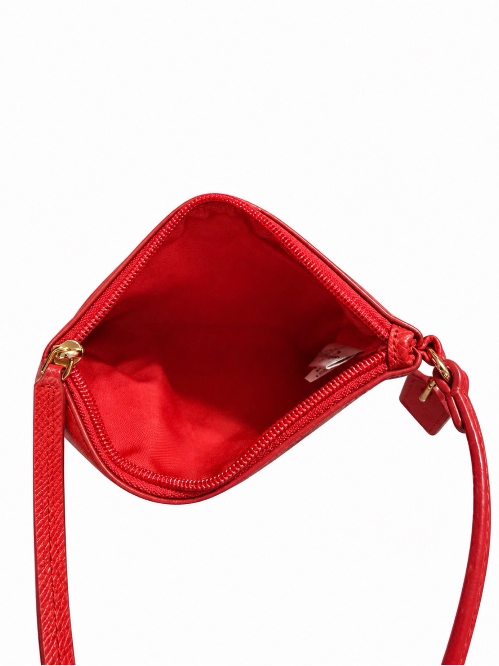 Coach F53142 Red Pink Colorblock Crossgrain Leather Wristlet Gold Hardware - Picture 6 of 9